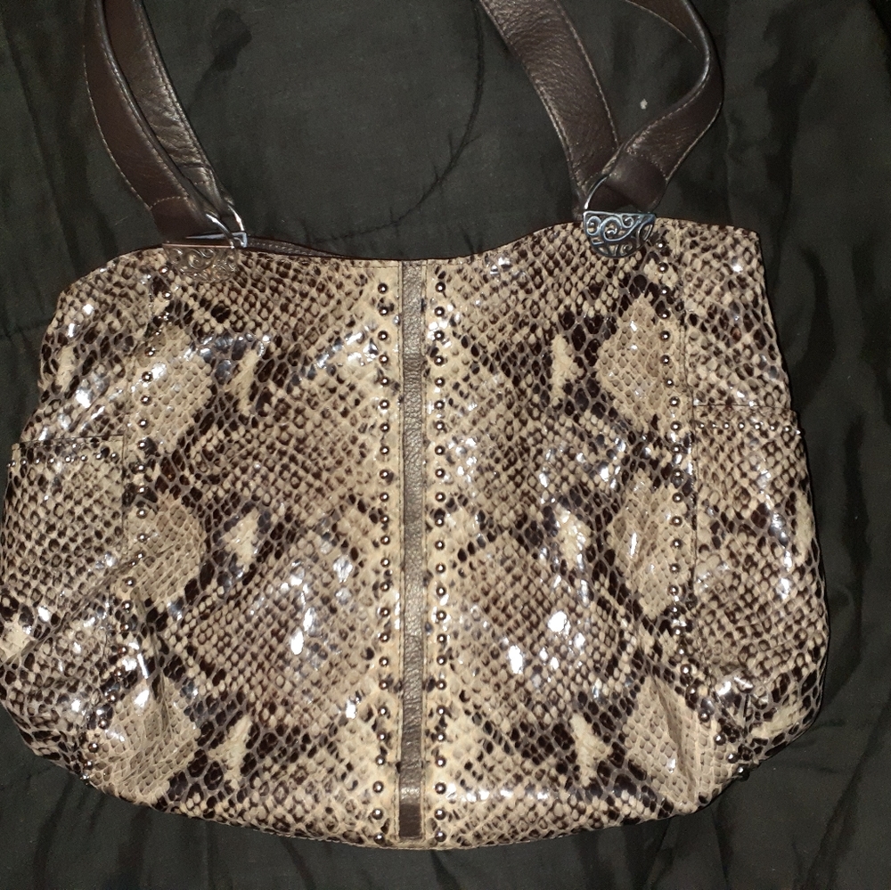 Brighton Snakeskin Tote Retired Rare Bag Purse